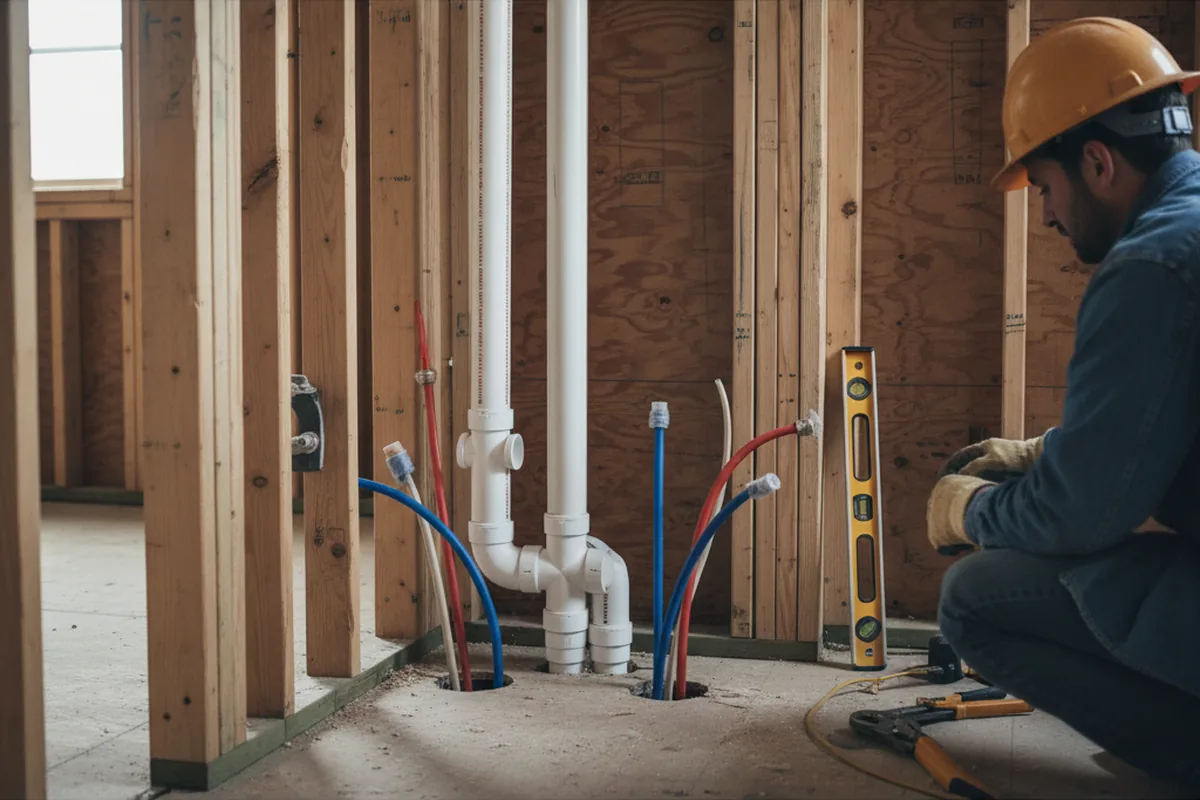 Drain and supply rough-in during Garbage Disposal Repair in Ashuelot